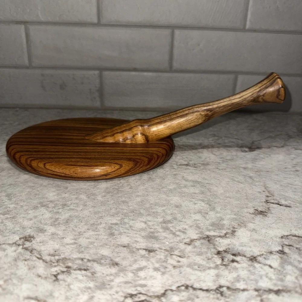 Vintage Angled Wood Handle Framed Vanity Mirror Rustic Farmhouse Country Unique